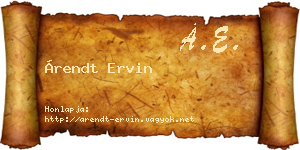 Árendt Ervin névjegykártya